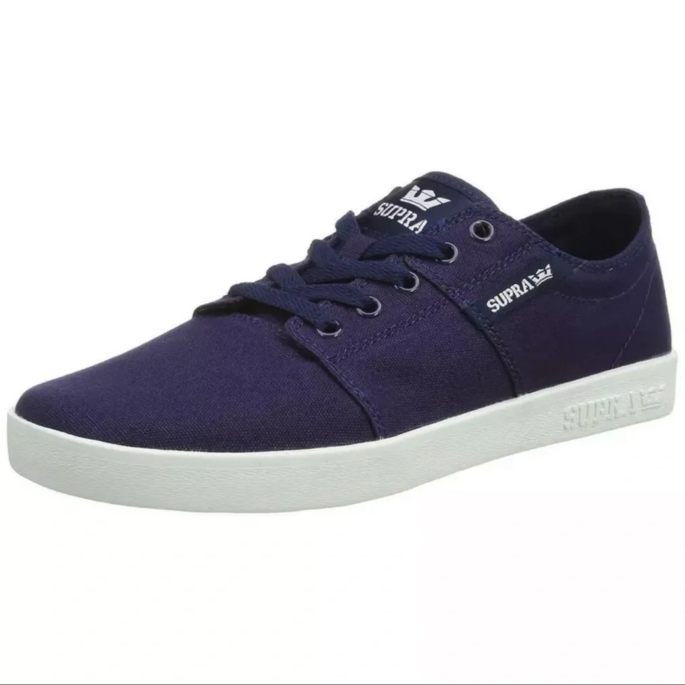 Supra Stacks ll D canvas skate shoe mens 7.5 midnight/white navy blue - Picture 3 of 5